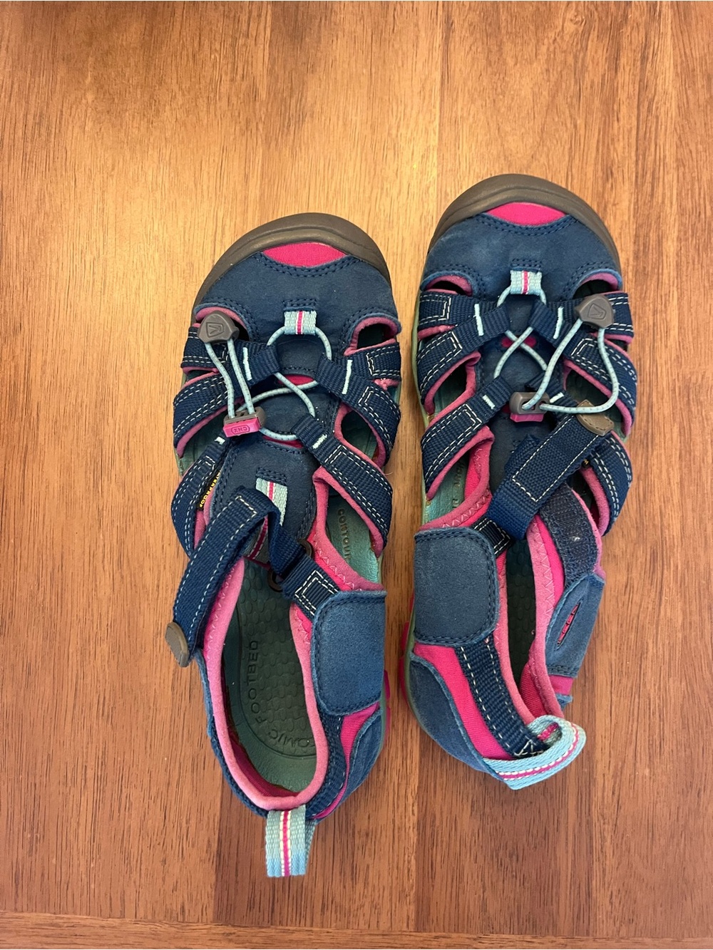 Keen Navy and Pink Kids Closed-Toe Sport Sandals